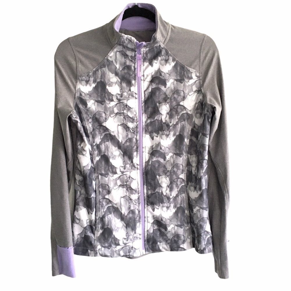 MONDETTA Front Zip Jacket Grey Print S